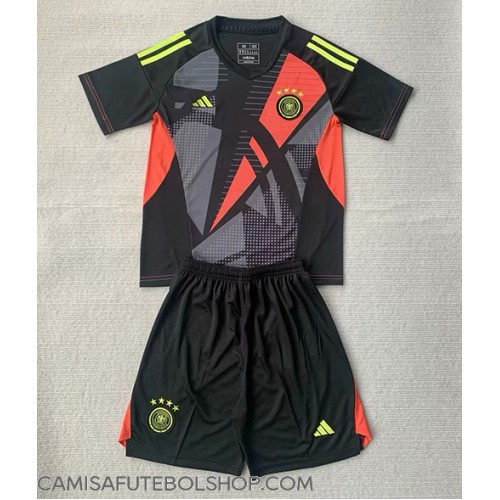 Camisa de time de futebol Alemanha Goleiro Replicas 1º Equipamento Infantil Europeu 2024 Manga Curta (+ Calças curtas)